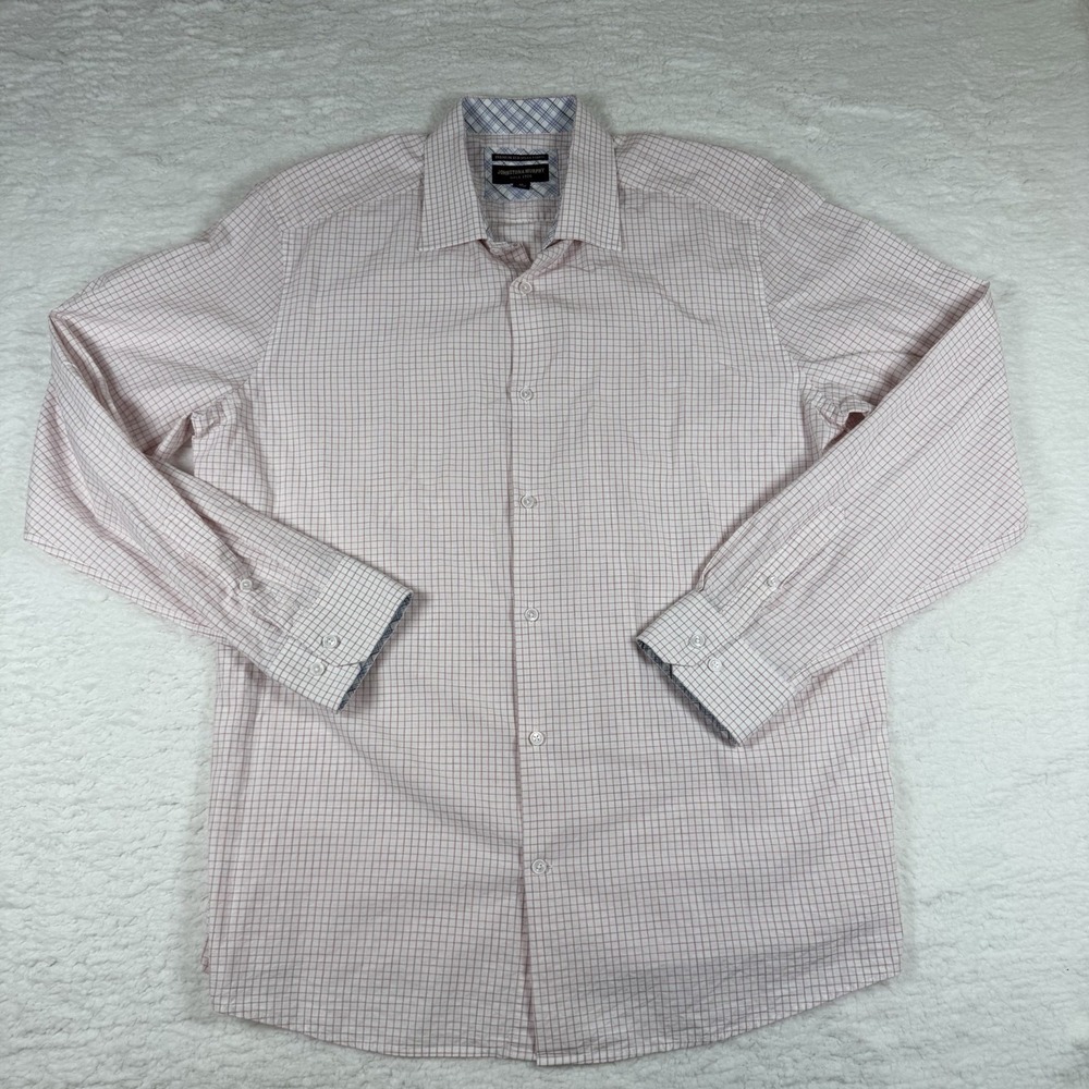 Johnston & Murphy Shirt XL Flip Cuff Long Sleeve Casual Dress Button Up Pink